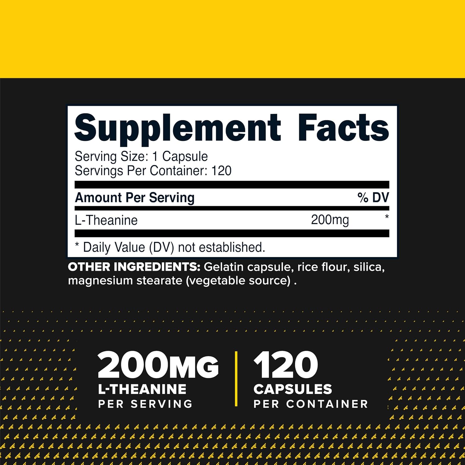 Primaforce L-Teanina Cápsulas (120 Cápsulas, 200mg de L-Teanina por Porción) - Suplemento de Aminoácido Teanina