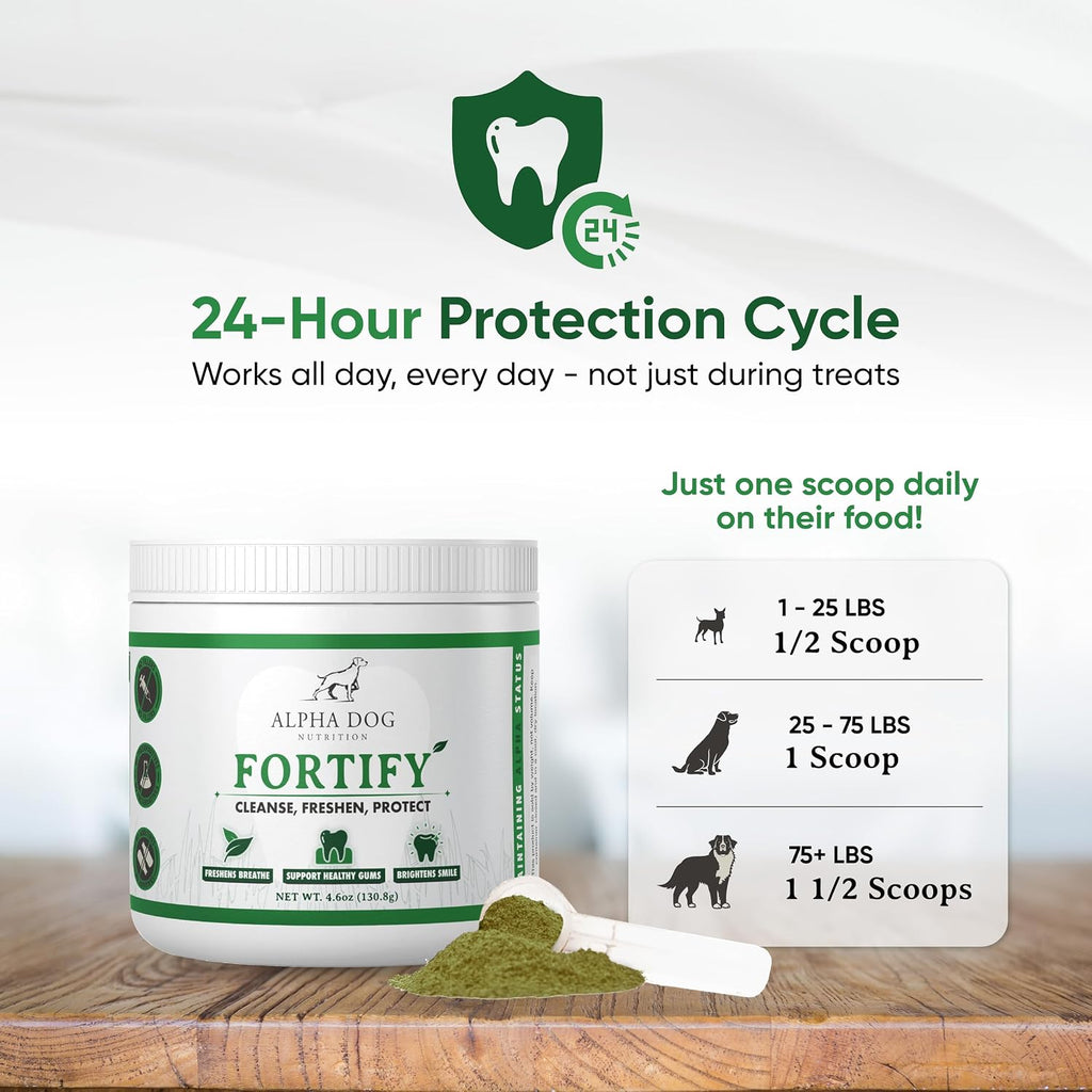 Fortify Dental Powder - Polvo dental para perros con algas y probióticos