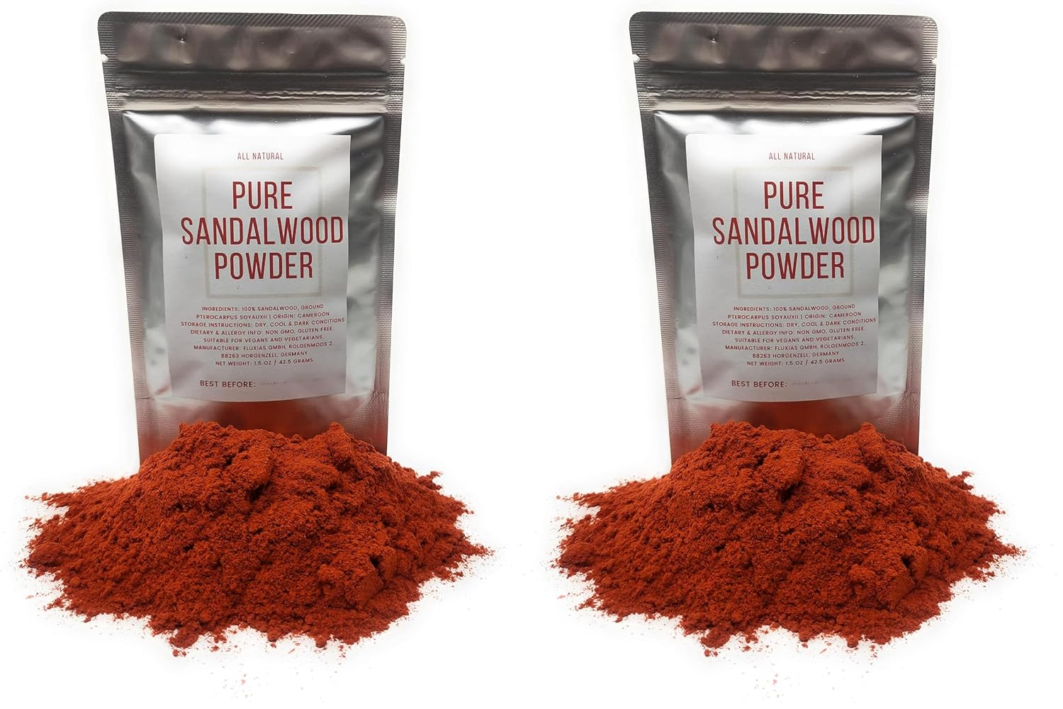 Polvo de Sándalo Puro - 100% Natural, Grado Culinario, Vegano, Sin OGM