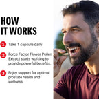 Force Factor Polen de Flores para la Próstata - Suplemento para la Salud Masculina, 500 mg, 60 Cápsulas Veganas