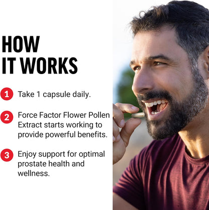 Force Factor Polen de Flores para la Próstata - Suplemento para la Salud Masculina, 500 mg, 60 Cápsulas Veganas – Image 4