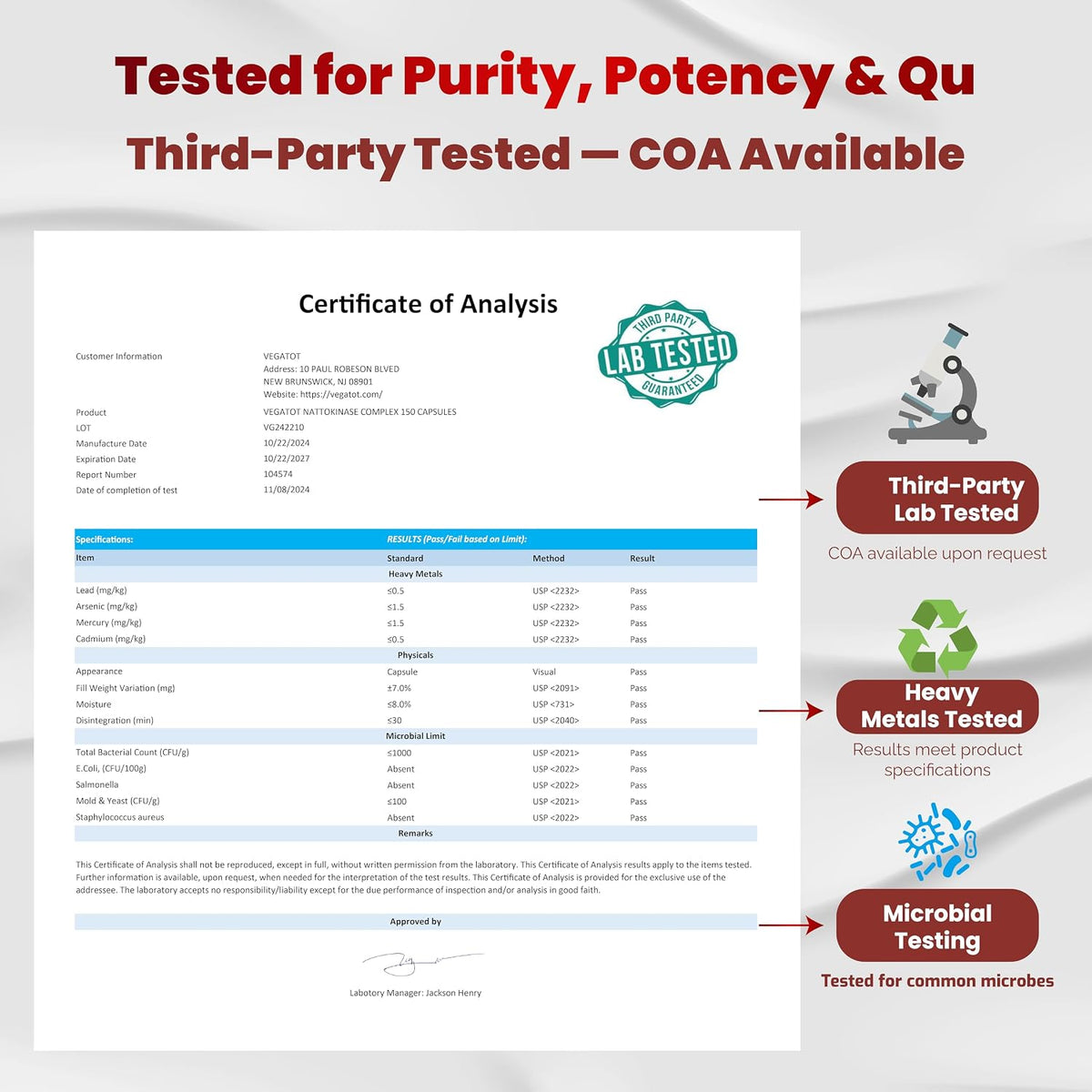 Vegatot Nattokinase Supplement, 10-in-1 – Nattokinasa (6000 FU): Enzima derivada de la soja fermentada, – Image 9