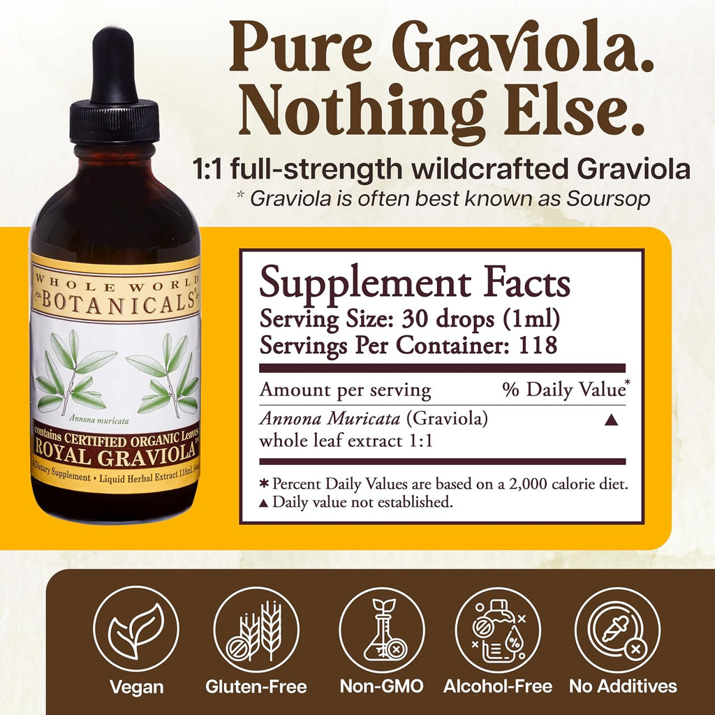 Royal Graviola (Soursop) – Extracto Líquido – 4 oz – Suplemento Herbal Tradicional
