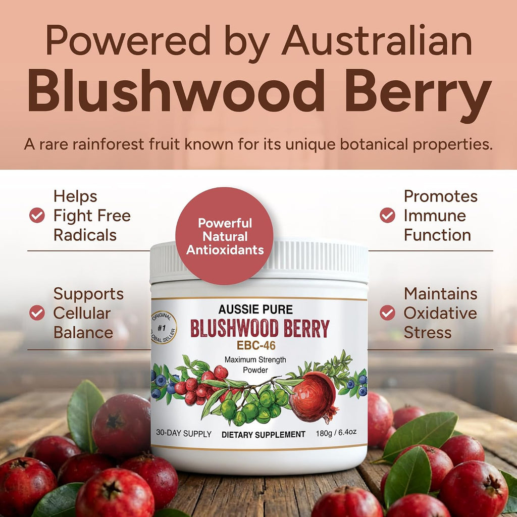 Blushwood Berry Powder EBC-46 - Apoyo Inmunitario y Celular Máxima Potencia - Contiene Fruto y Semilla - 180g