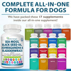 Nutrition Strength Sea Moss para Perros - 17-en-1 Apoyo Inmunidad, Piel y Pelaje con Aceite de Semilla Negra, Ashwagandha y Cúrcuma - 90 Comprimidos Masticables