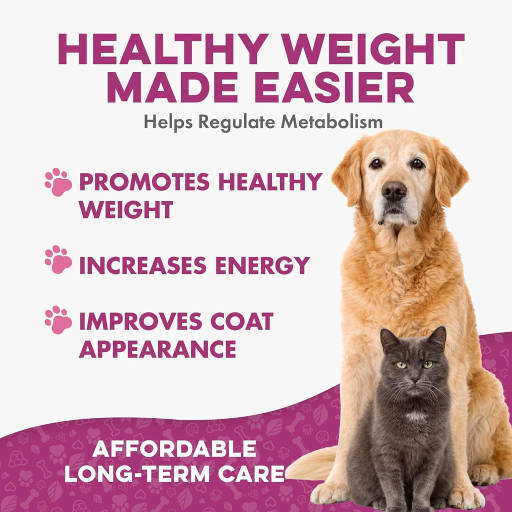 BestLife4Pets Weight & Thyroid Support – Suplemento Natural para el Control de Peso en Perros y Gatos – 400 Comprimidos