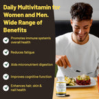 Multivitamínico Vegano para Mujeres y Hombres con Vitamina B12, D3 y K2 - 180 Comprimidos - 6 Meses de Suministro