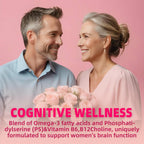 Multivitamínico en Gominolas para Mujeres 40+ con Omega-3, Niacinamida, Complejo B, Luteína, Hierro, Colina, Fosfatidilserina, Vitamina D3 - Vegano, Sin Azúcar, 120 Gominolas