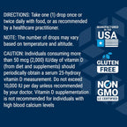 Life Extension Vitamina D3 Líquida, 50 mcg (2000 UI), Sin Sabor, Sin Gluten, No OGM, 29.57 ml