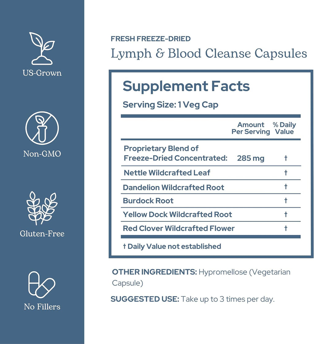 Eclectic Herb - Lymph & Blood Cleanse Cápsulas | Apoyo Linfático y Circulatorio | 45 cápsulas (285 mg)