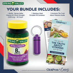 Spring Valley Vitamina B12 5000 mcg Comprimidos Sublinguales con Guía y Pastillero
