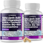 Nerve-Plus - Complemento para el nervio ciático con ácido fólico, guisante, glucosamina, MSM, complejo vitamínico B, ácido alfa lipoico 300 mg – 60 cápsulas
