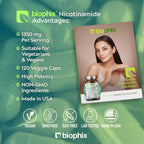 biophix B-3 Nicotinamida y Ácido Pantoténico 1350 mg 120 Cápsulas Vegetales - Clear Skin Series