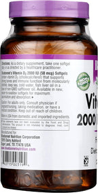 Bluebonnet Nutrition Vitamin D3 2000 IU, 250 Softgels