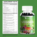 VITINITY Super Greens Multivitamin Gummies - 30 Superalimentos para Adultos y Niños - Sin OGM, Sin Gluten, Sin Azúcar