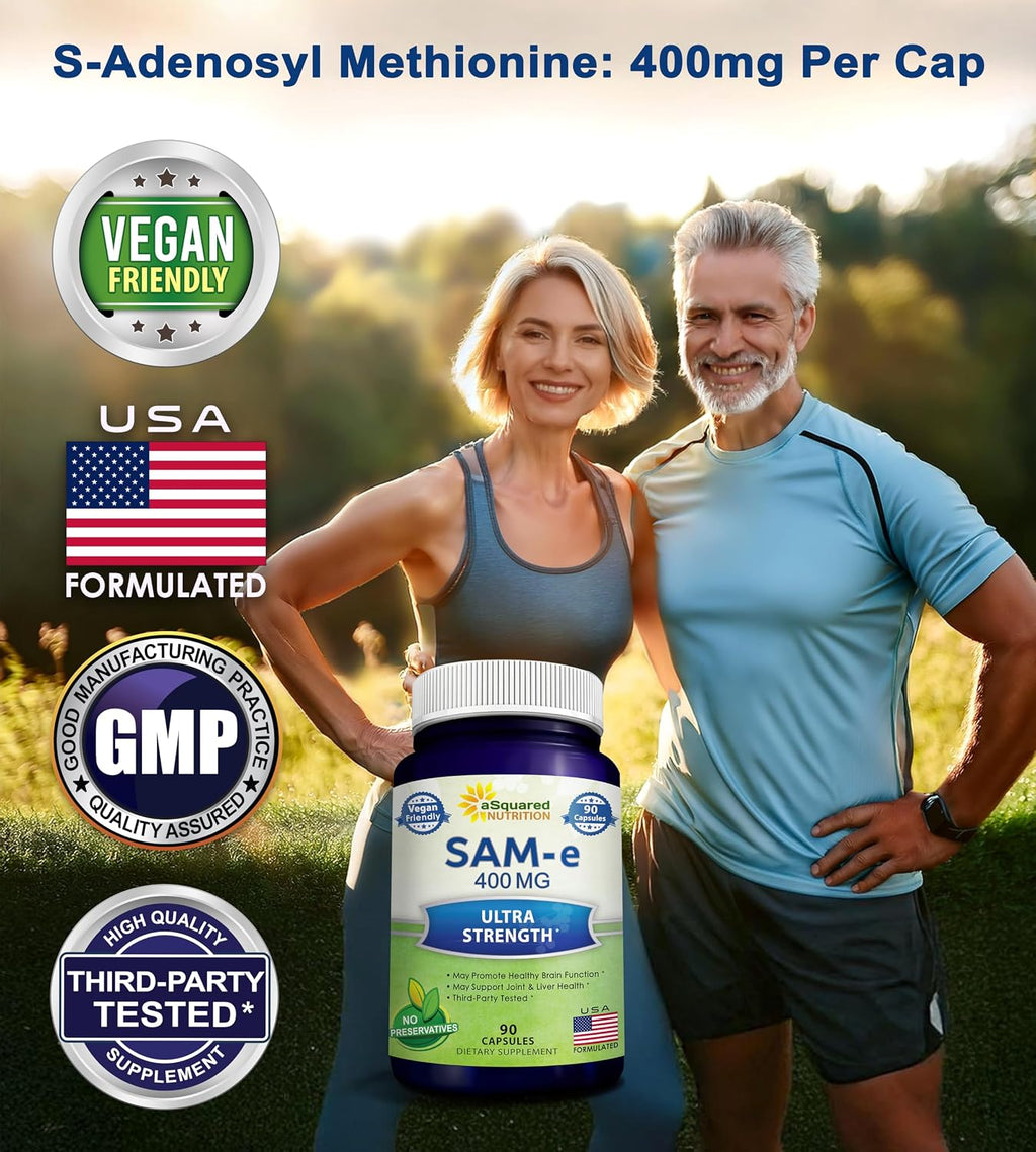 aSquared Nutrition SAM-e 400mg, 90 Cápsulas Veganas