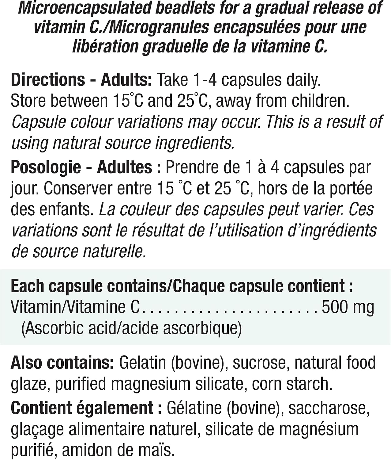 Jamieson Vitamin C 500 mg - Sustained Release Capsules