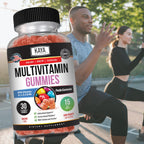 Kaya Naturals Adult Multi Vitamin Gummy - Multivitamínico en Gominolas para Adultos con Biotina, Vitamina A, B12, C, E, Zinc y Ácido Fólico - Sabor Fresa - Sin Gluten