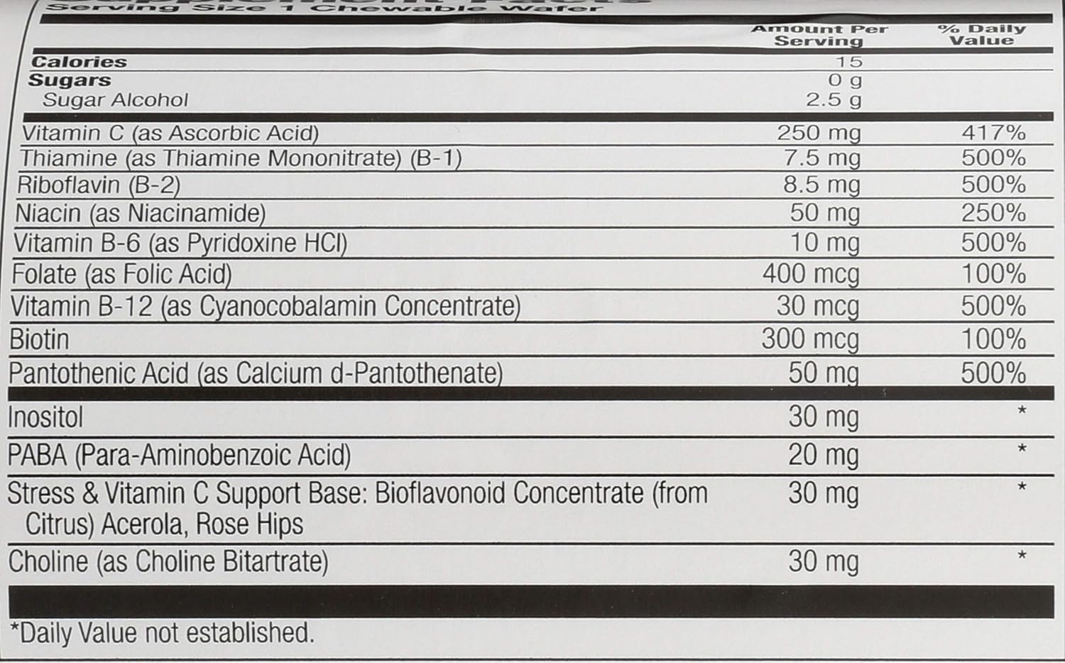 Solaray Complejo B Masticable de Alta Potencia, Sabor Natural a Fresa, 50 Comprimidos Masticables
