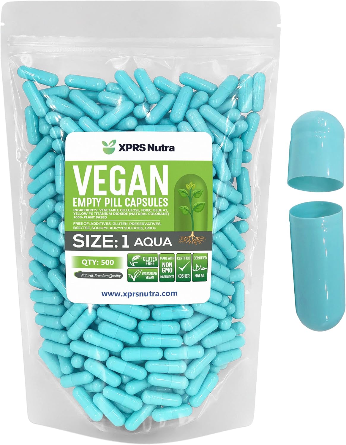 XPRS Nutra Cápsulas Vacías Veganas Tamaño 1 - 500 Unidades