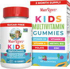 MaryRuth's Kids Multivitamin Gummies - Multivitamínico infantil sin azúcar, 60 gominolas