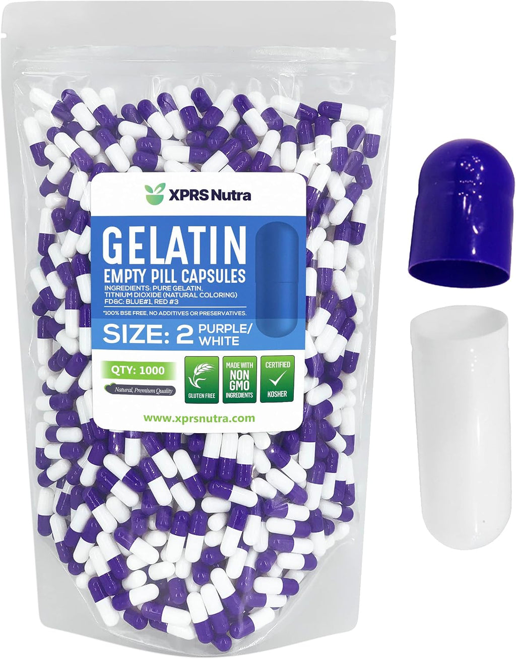 XPRS Nutra Cápsulas Vacías de Gelatina Tamaño 2 - 100 Unidades