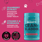 Mighty Paw Waggables Cran-Bladder (2-Pack) – Suplemento de Arándano para Perros, 240 Chews Blandos sabor Bacon
