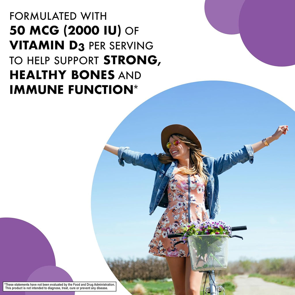 Bluebonnet Nutrition Earth Sweet Vitamina D3 2000 UI Comprimibles - Sabor Frambuesa, 90 Comprimidos