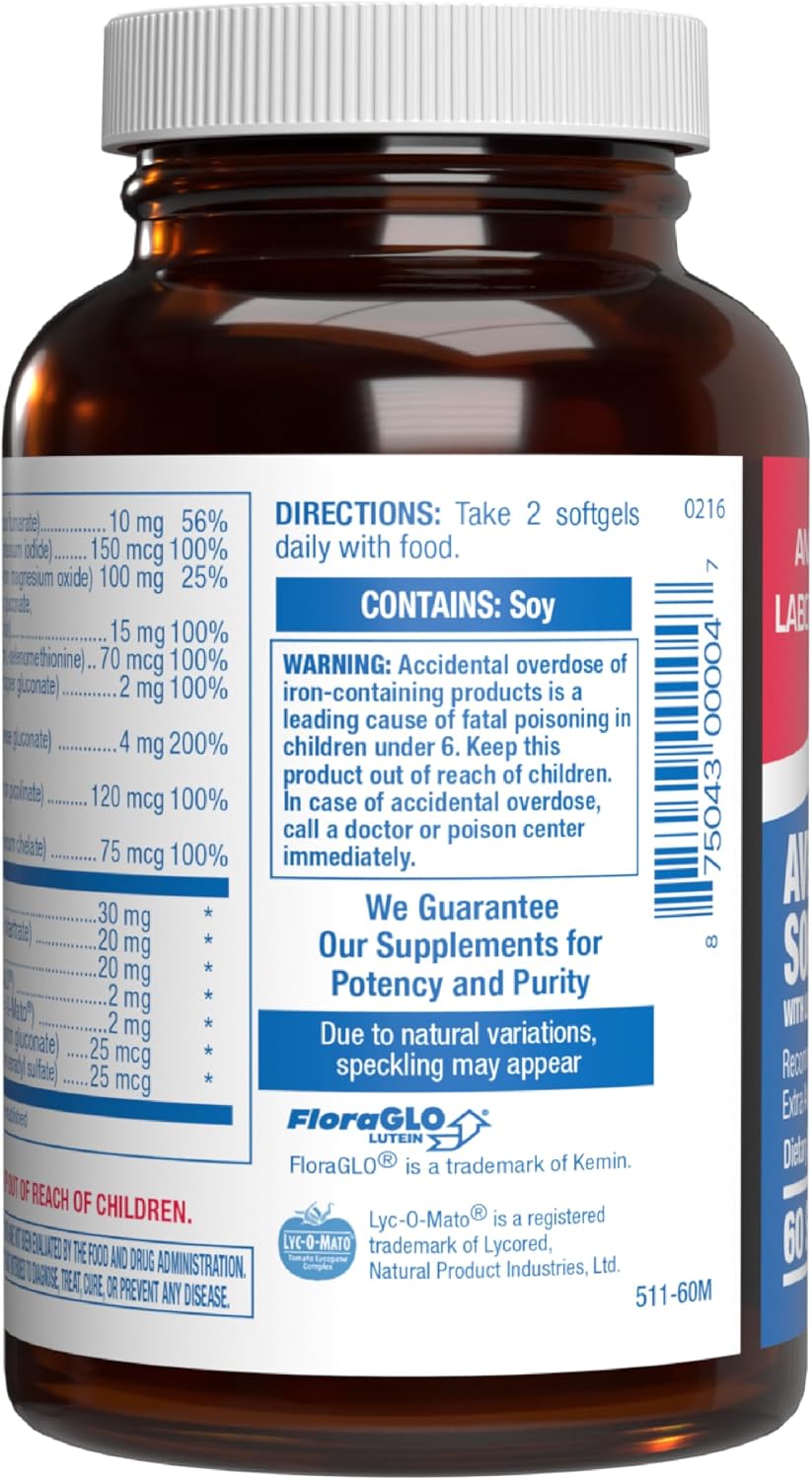 30-in-1 Multivitamínico para Adultos Mayores de 50 con Hierro - Antioxidantes