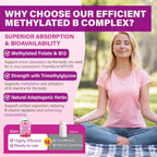 Edmmyliy Complejo B Metilado para Mujeres - Gomitas con Vitaminas B1, B2, B6, B12, Folato, Vitamina C, Magnesio y Omega 3