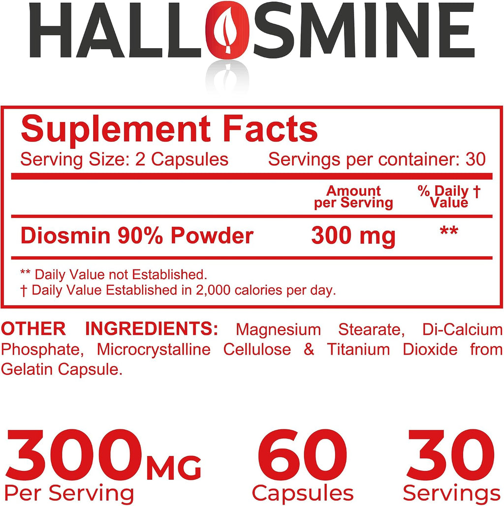 Hallusa Natural Diosmin Circulation 300mg - 60 Cápsulas