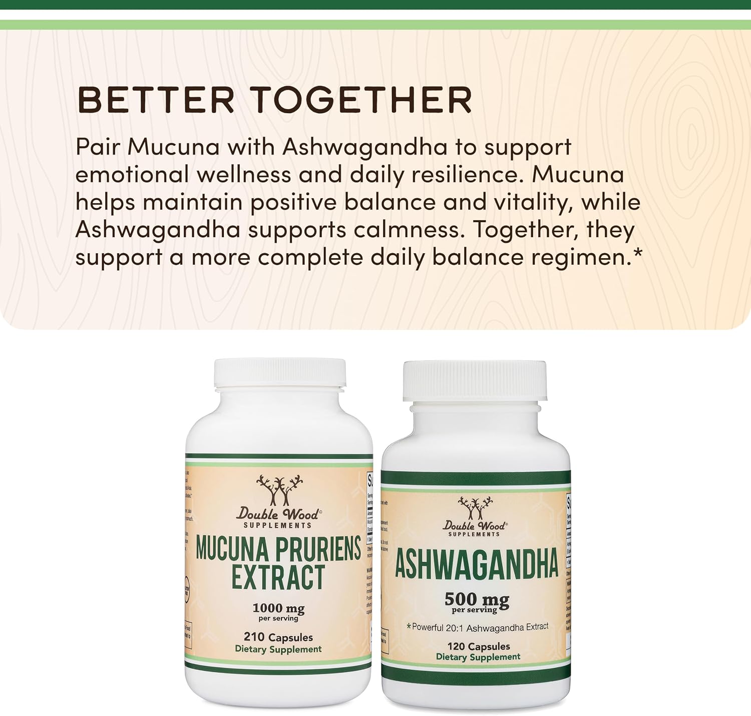 Cápsulas de Extracto de Mucuna Pruriens - 1000 mg por ración, 20% L-Dopa - 210 Cápsulas