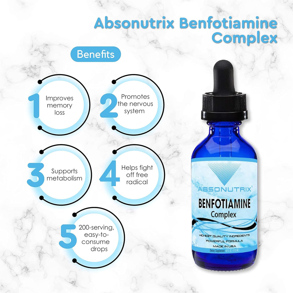 Benfotiamina Complex 300 mg - 118 ml (4 fl oz) - 200 dosis - Absonutrix