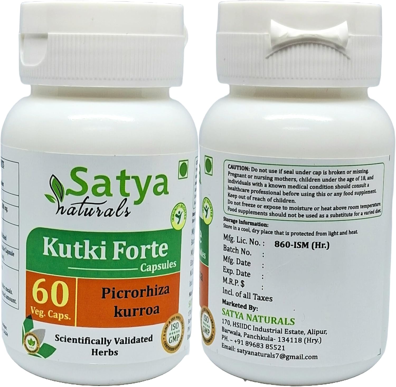 Kutki Forte 500 mg Cápsulas | Extracto de Picrorhiza Kurroa | Pack de 2 x 60 Cápsulas