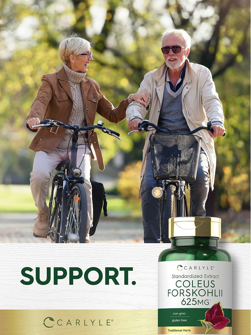 Carlyle Coleus Forskohlii Cápsulas - 100 Unidades | Extracto Estandarizado de Forskolina | Sin Gluten y No-GMO