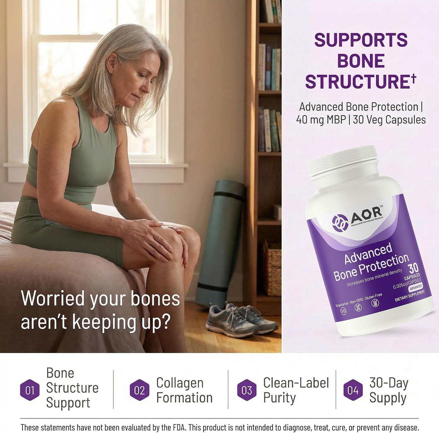 AOR Advanced Bone Protection 40mg MBP – 30 Cápsulas Vegetarianas