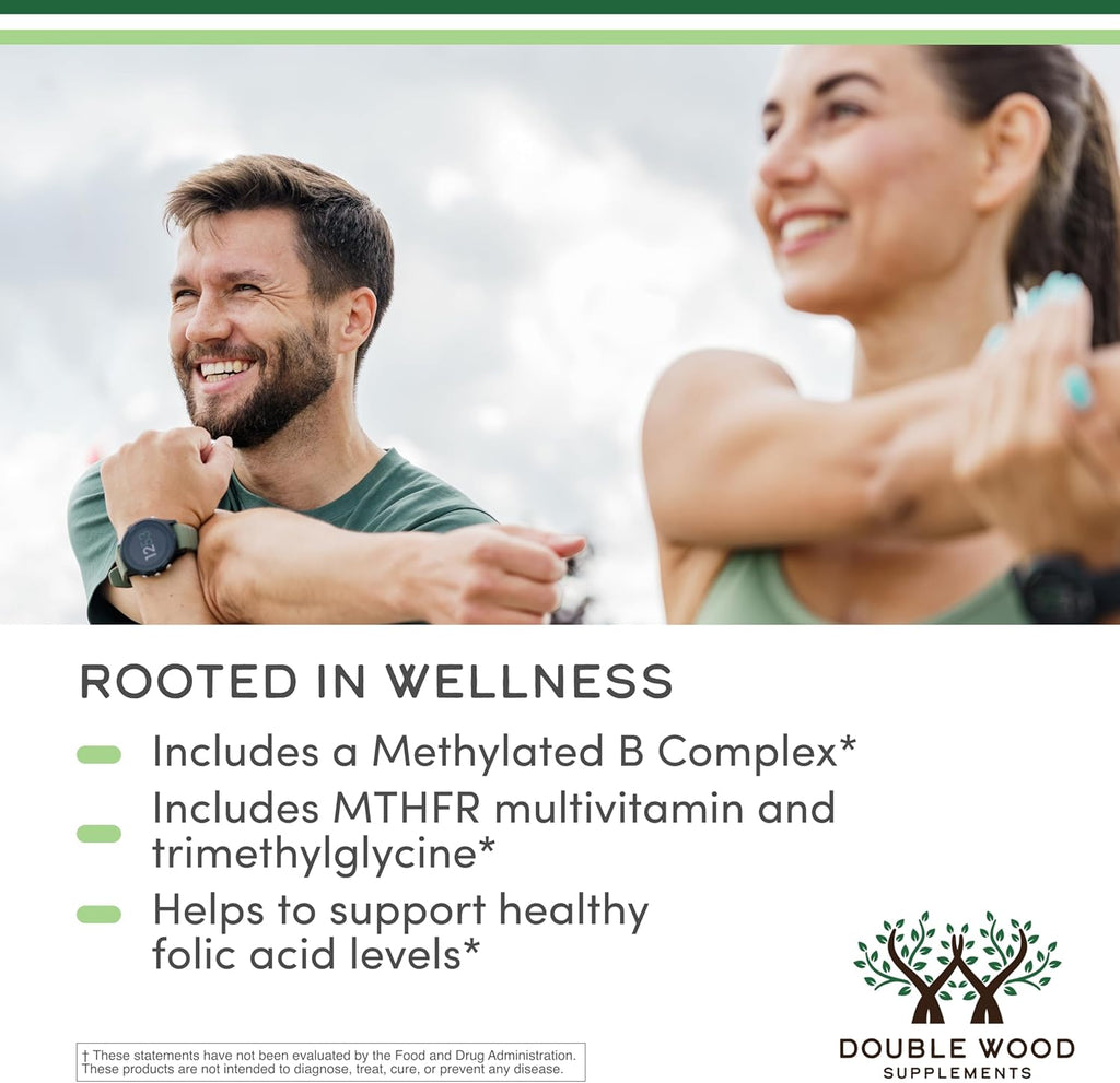 Multivitamínico Metilado con Complejo B, TMG y Metilfolato - 120 Cápsulas - Double Wood