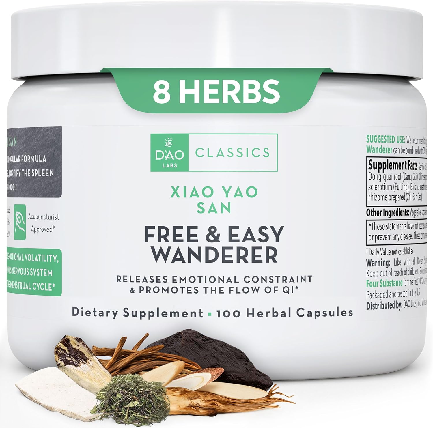 D'AO Labs Free & Easy Wanderer - Xiao Yao San - Cápsulas Herbales, 100 Cápsulas