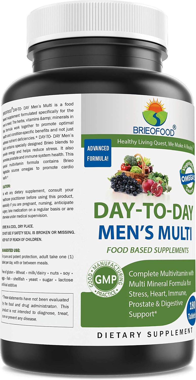 Brieofood Multivitamínico Diario para Hombres, 180 Comprimidos