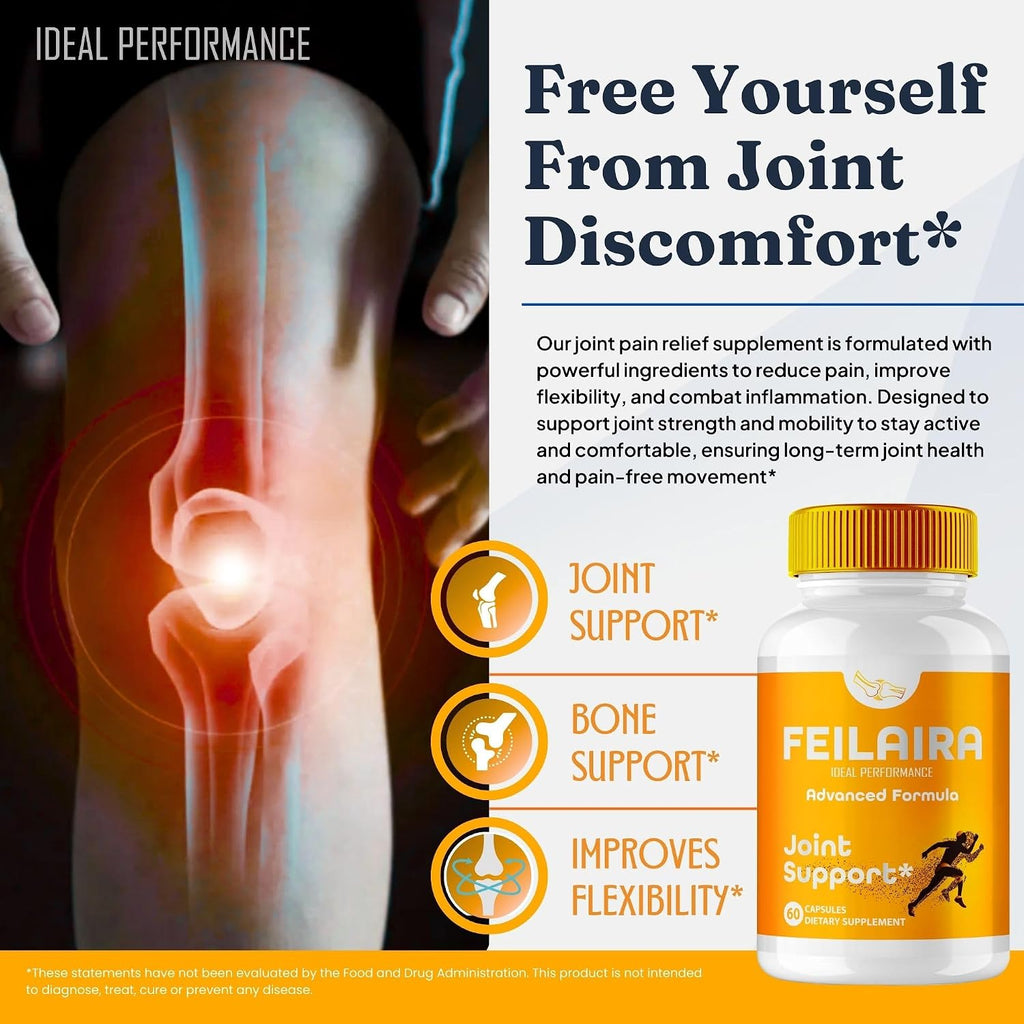 Feilaira Pills, Suplemento Oficial en Cápsulas para el Apoyo Articular - Fórmula Natural de Máxima Potencia para Fortalecer Huesos, Movilidad y Flexibilidad (60 Cápsulas)