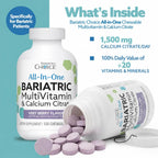 Bariatric Advantage Chewable All-in-One Multivitamin with Iron and Calcium Citrate, Very Berry Flavor (120 tablets)