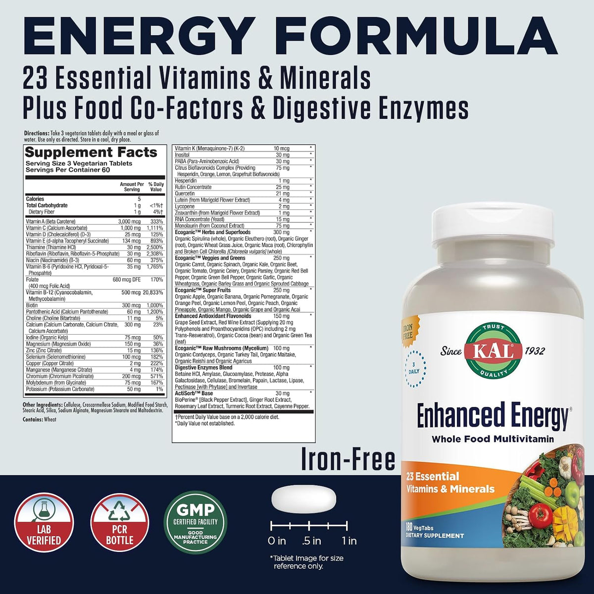 KAL Enhanced Energy Multivitamin - 180 – Aporte antioxidante: Los flavonoides naturales y los carotenoides – Image 2