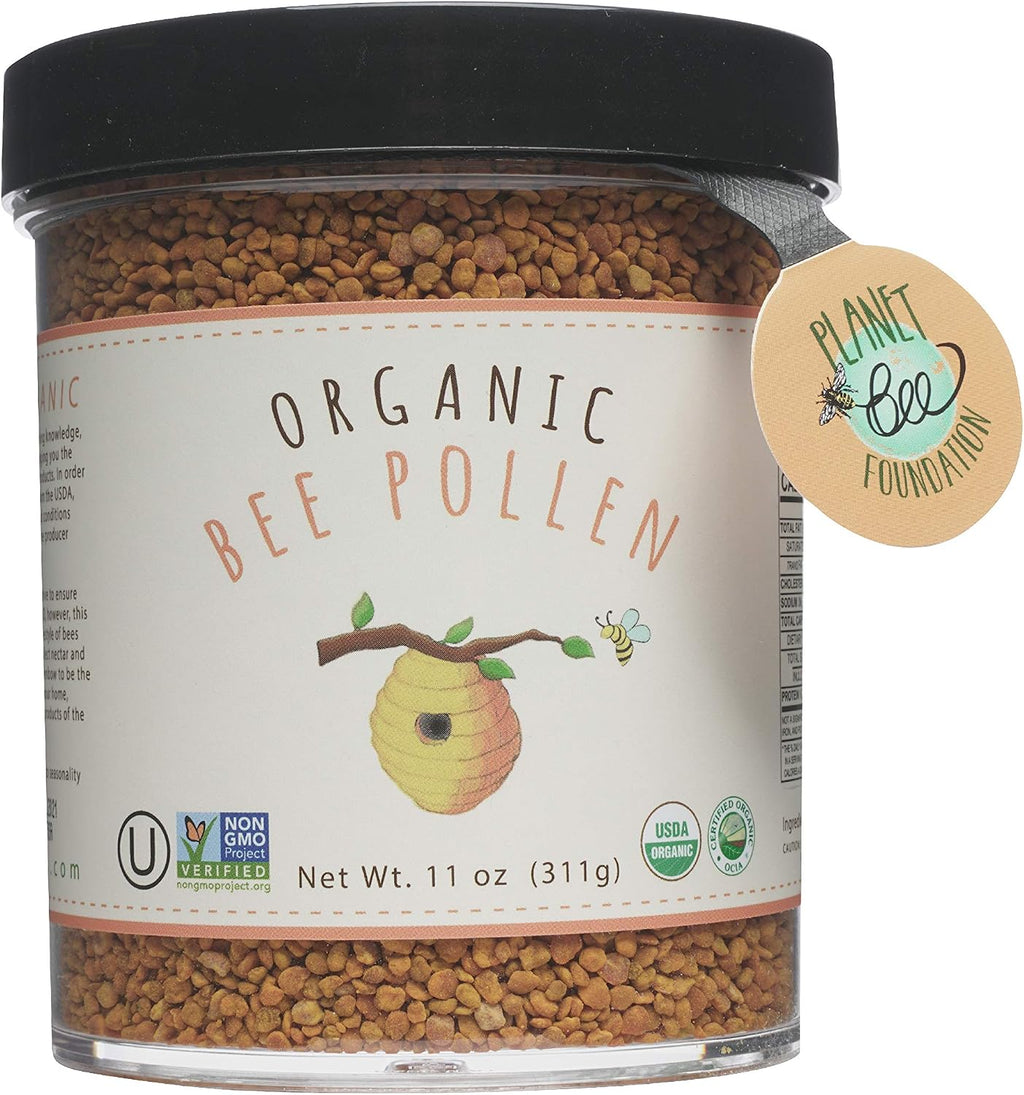 Greenbow Organic Bee Pollen - 100% USDA Certified Organic, Non-GMO, Kosher, Halal - Superfood with Protein, Vitamins & Minerals - 311g