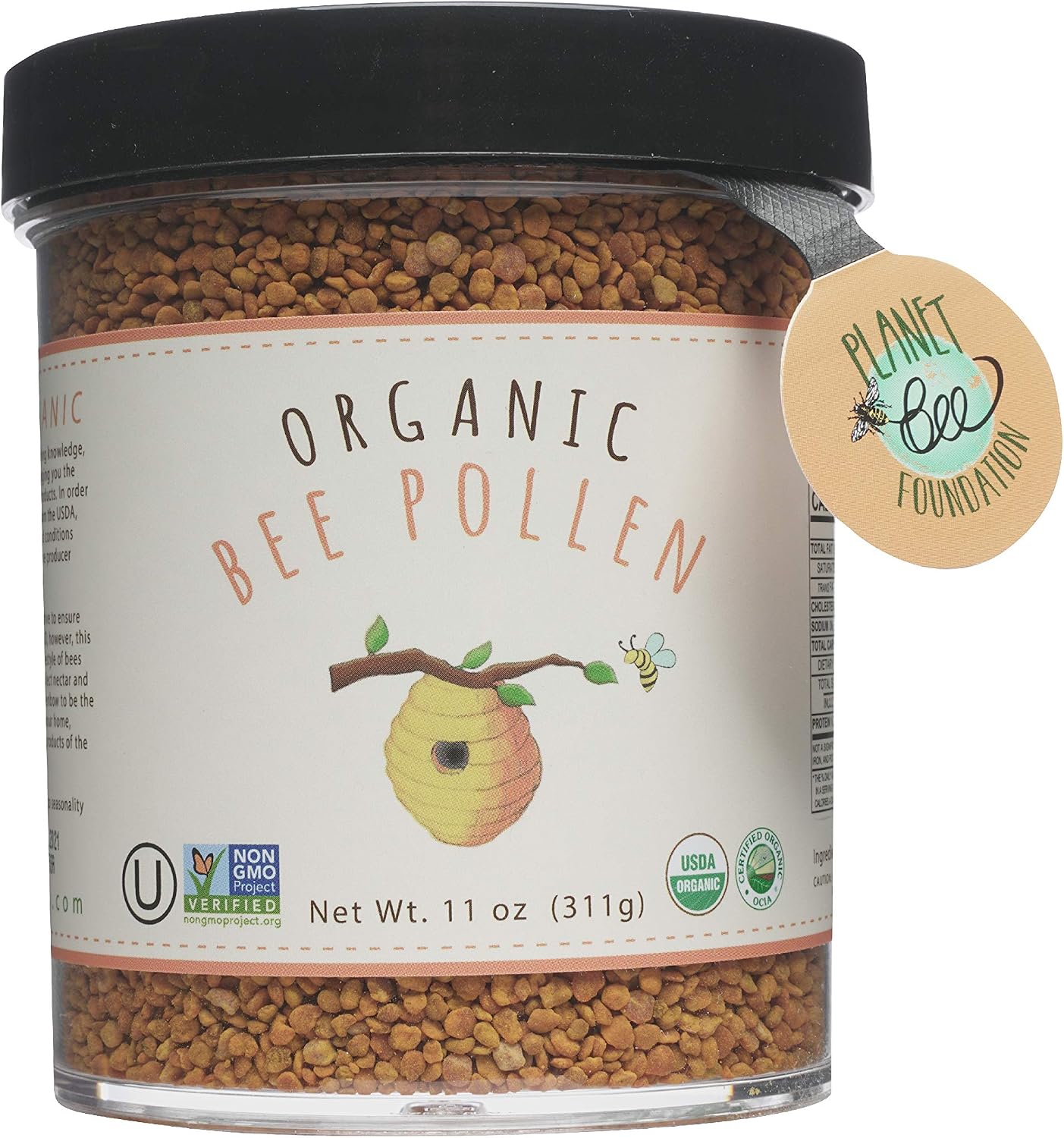 Greenbow Organic Bee Pollen - 100% USDA Certified Organic, Non-GMO, Kosher, Halal - Superfood with Protein, Vitamins & Minerals - 311g