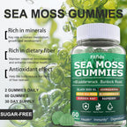 Fitfido Gominolas de Musgo de Mar Irlandés 3000mg con Bladderwrack, 60 unidades