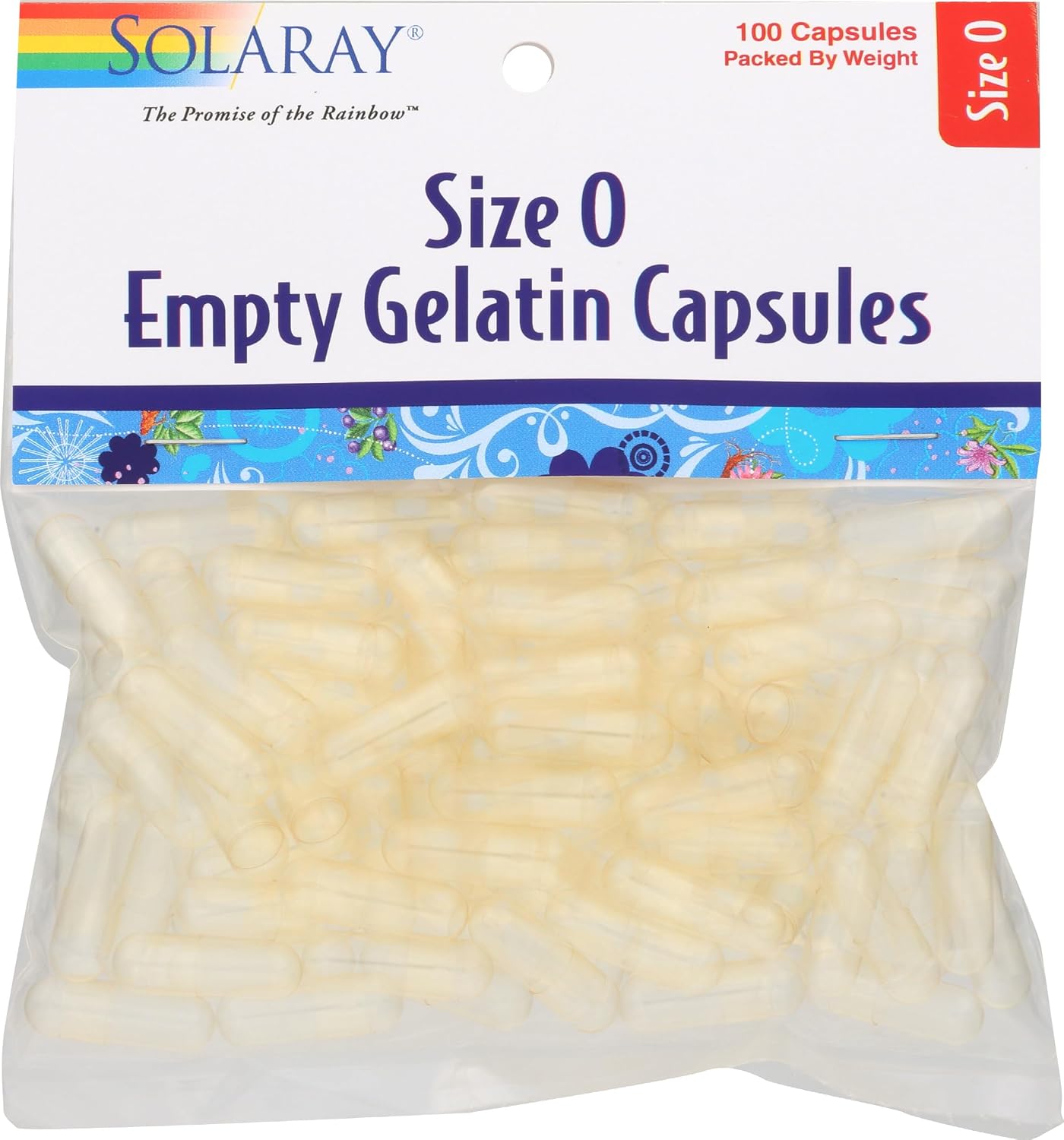 Solaray Cápsulas Vacías de Gelatina, Tamaño 00 | 500 Unidades