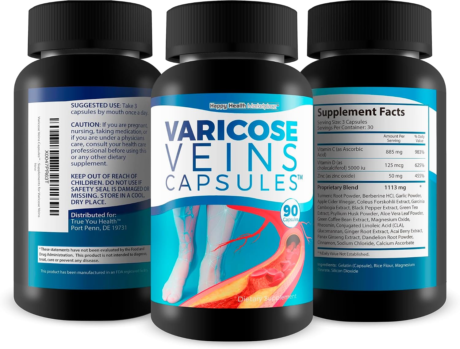 Cápsulas para Varices - Suplemento Natural con Vitaminas y Hierbas