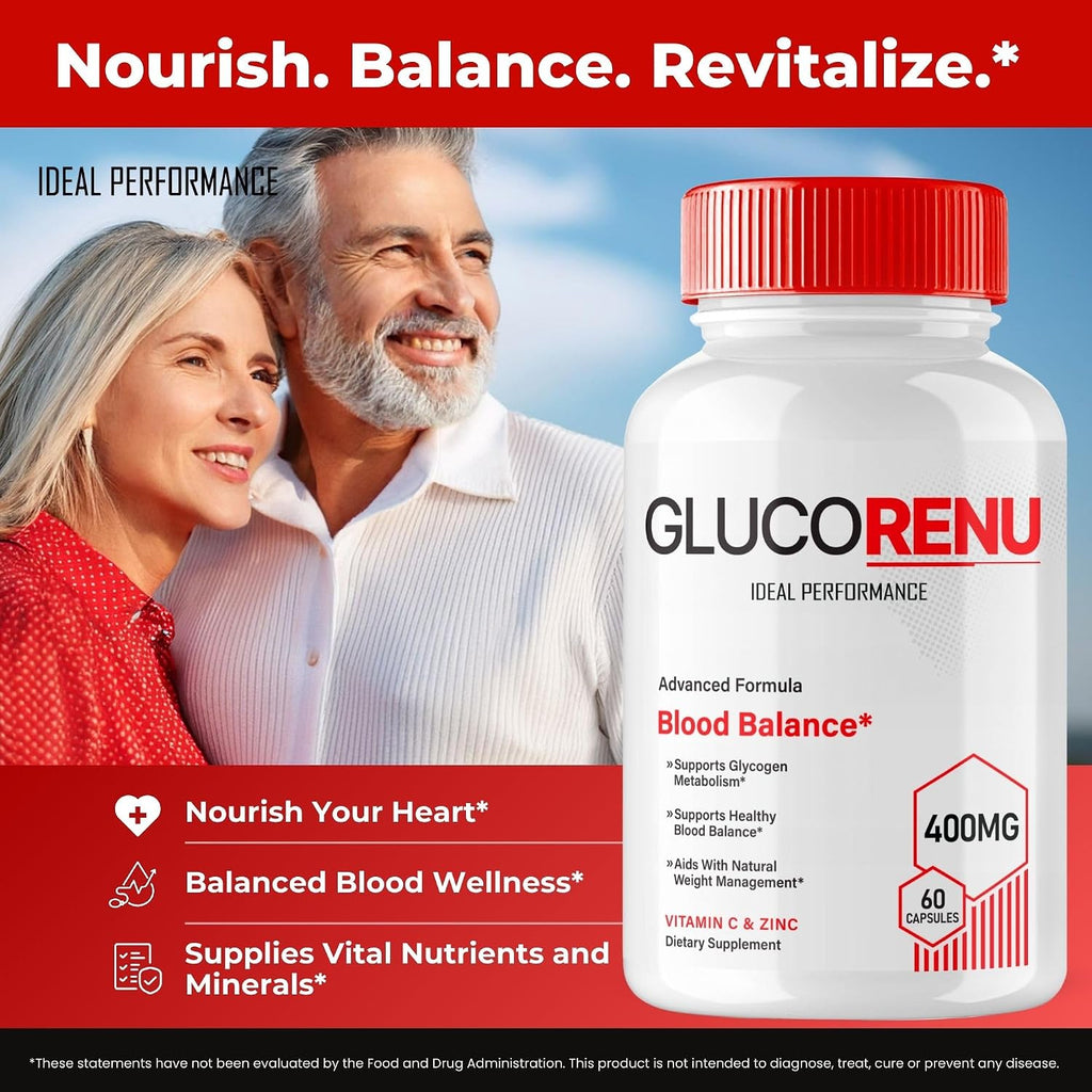 Gluco Renu Glyco Support Capsules - Suplemento de Salud y Bienestar, Fórmula Natural Avanzada (3 Paquetes)