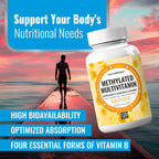 NutraPep Multivitamínico Metilado para Hombres y Mujeres - 5-MTHF, Riboflavina, B6, B12, Trimetilglicina