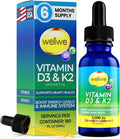 wellwe Vitamina D3 K2 Gotas Líquidas - 5000 UI de D3 por dosis, Sin Sabor, Sin Olor, No GMO, 30 ml